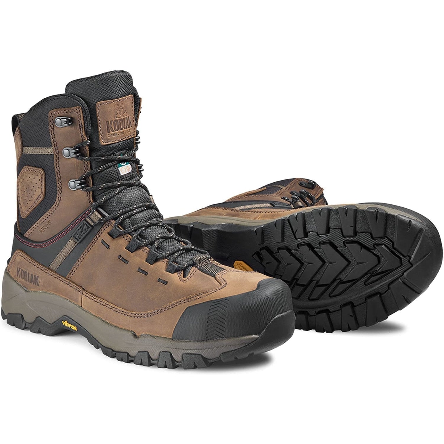 Kodiak Men's Quest Bound 8" Composite Toe Waterproof Safety Work Boot -Brown- 4THHBN - Overlook Boots