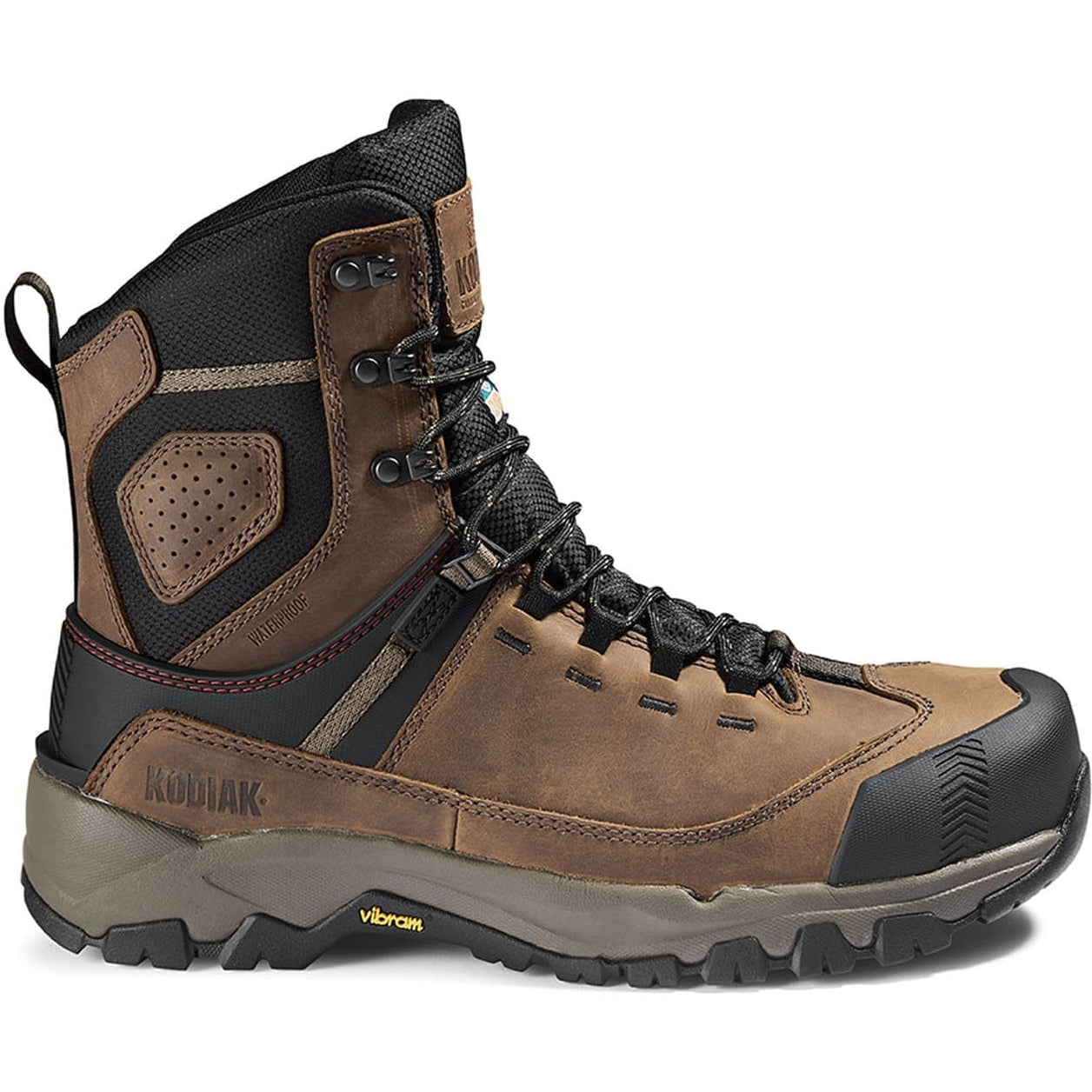 Kodiak Men's Quest Bound 8" Composite Toe Waterproof Safety Work Boot -Brown- 4THHBN - Overlook Boots