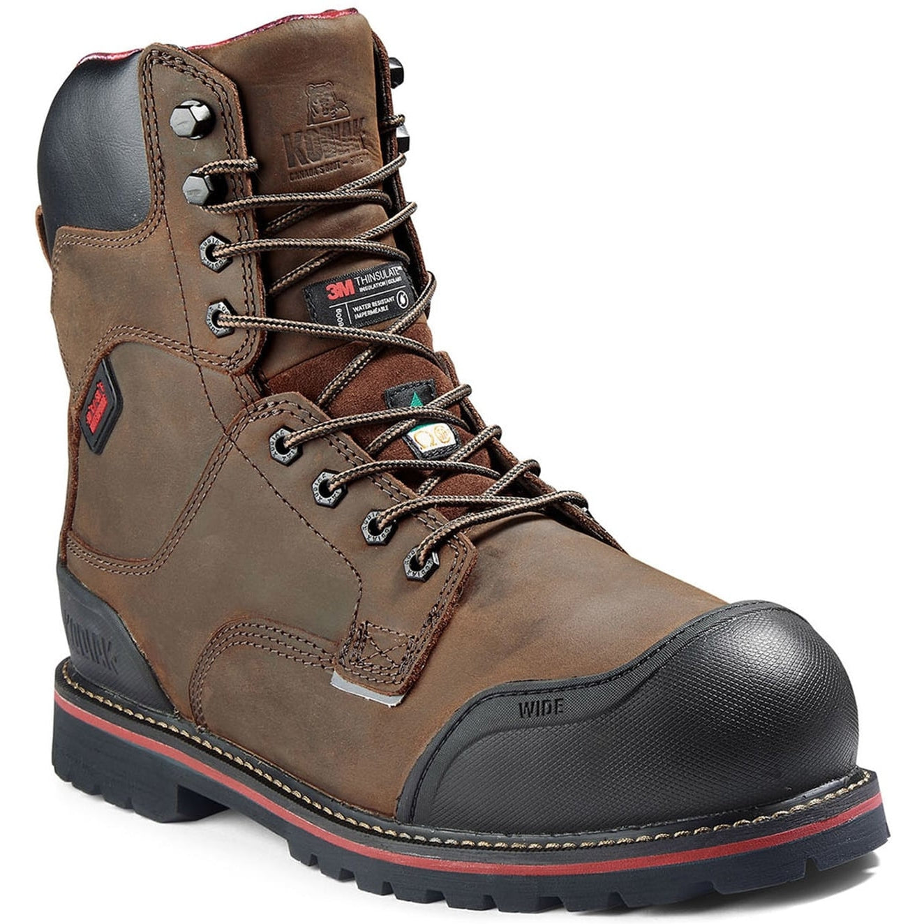 Kodiak Men's Widebody Warm 8" Comp Toe WP Work Boot -Brown- 8353DB  - Overlook Boots