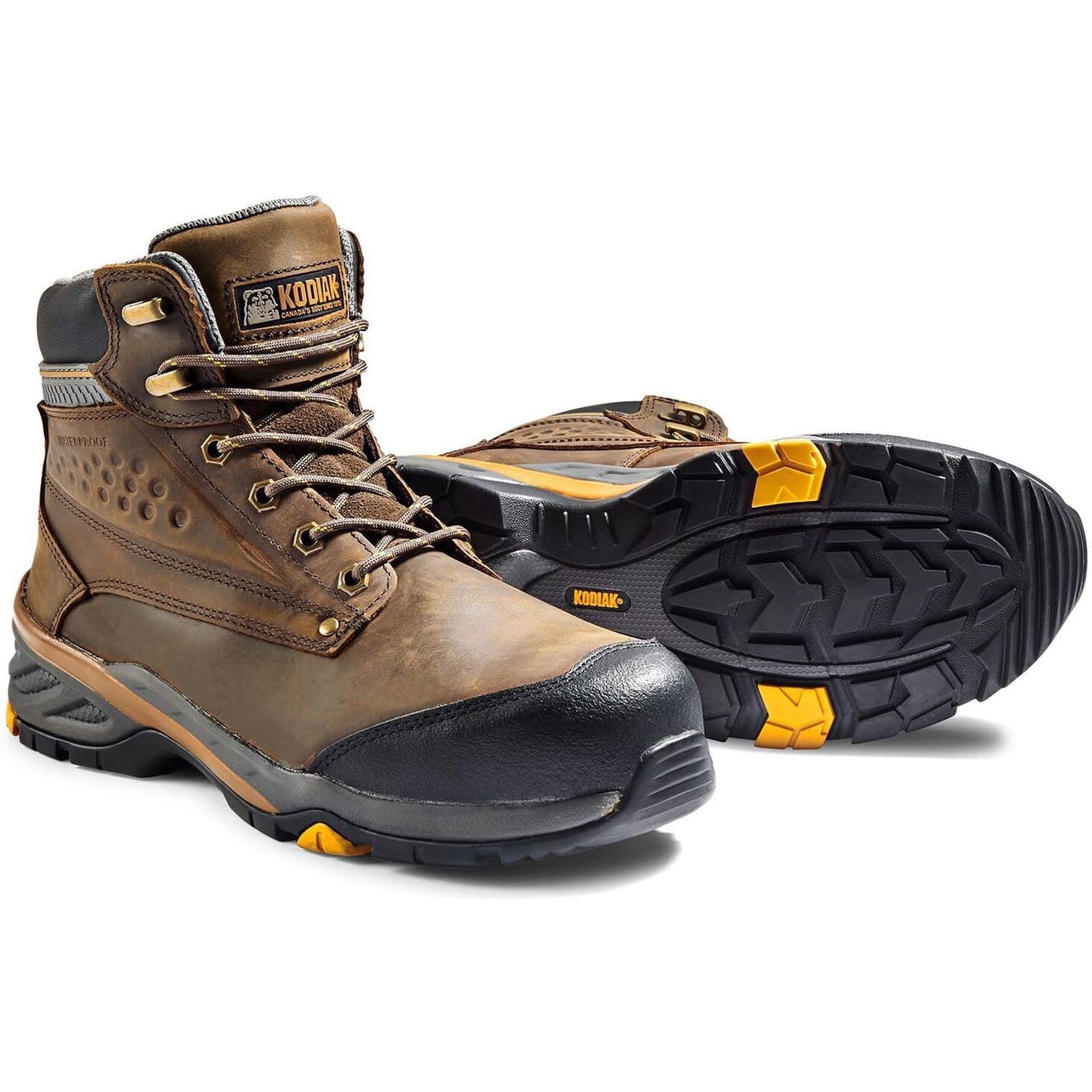 Kodiak Men's Crusade 6" Composite Toe Waterproof Hiker Safety Work Boot -Brown- K4NKAD - Overlook Boots