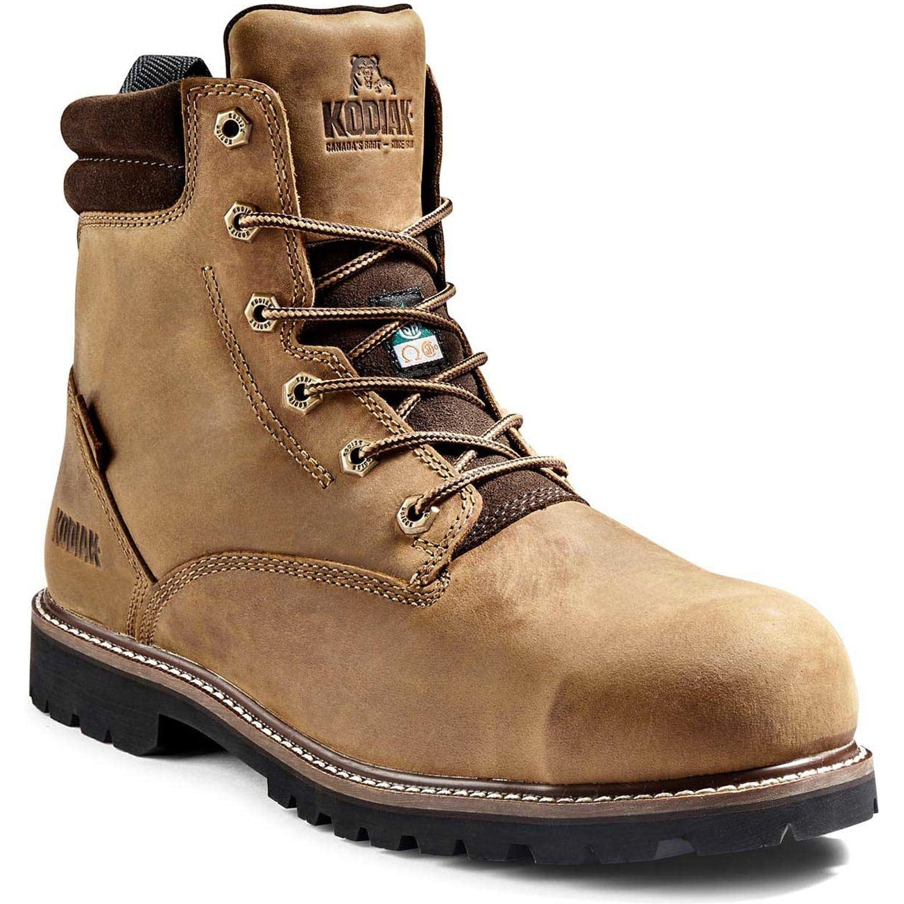 Kodiak Men's Mckinney 6" Comp Toe WP Safety Work Boot -Brown- K4TFBN 7 / Wide / Brown - Overlook Boots