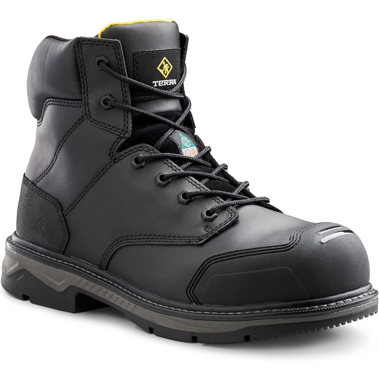 Terra Men's Patton 6" Alloy Toe Waterproof Safety Work Boot -Black- 4NS6BK 7 / Wide / Black - Overlook Boots
