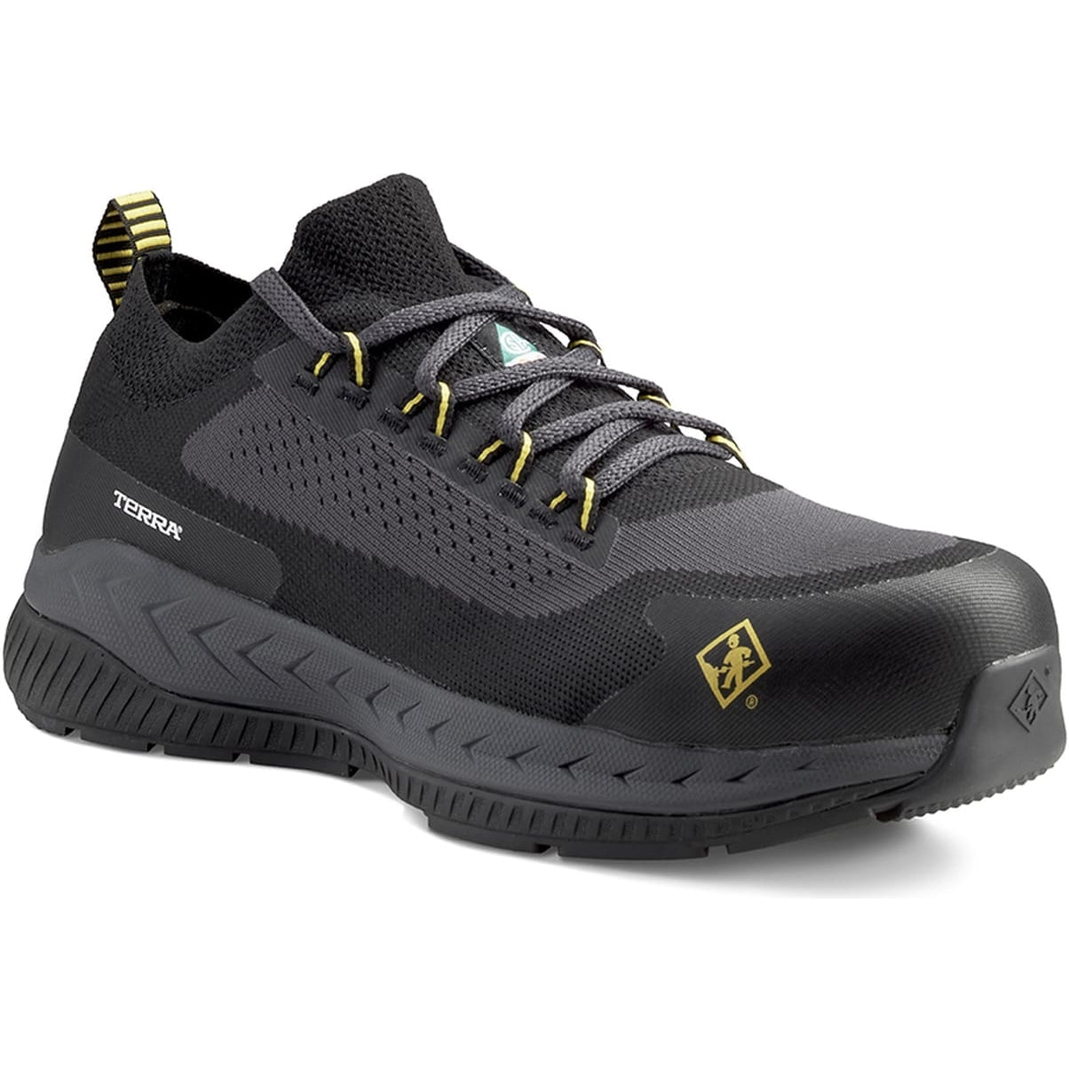 Terra Men's Eclipse Comp Toe Slip Resist Athletic Work Shoe -Black- 4T8NBY 7 / Wide / Black - Overlook Boots