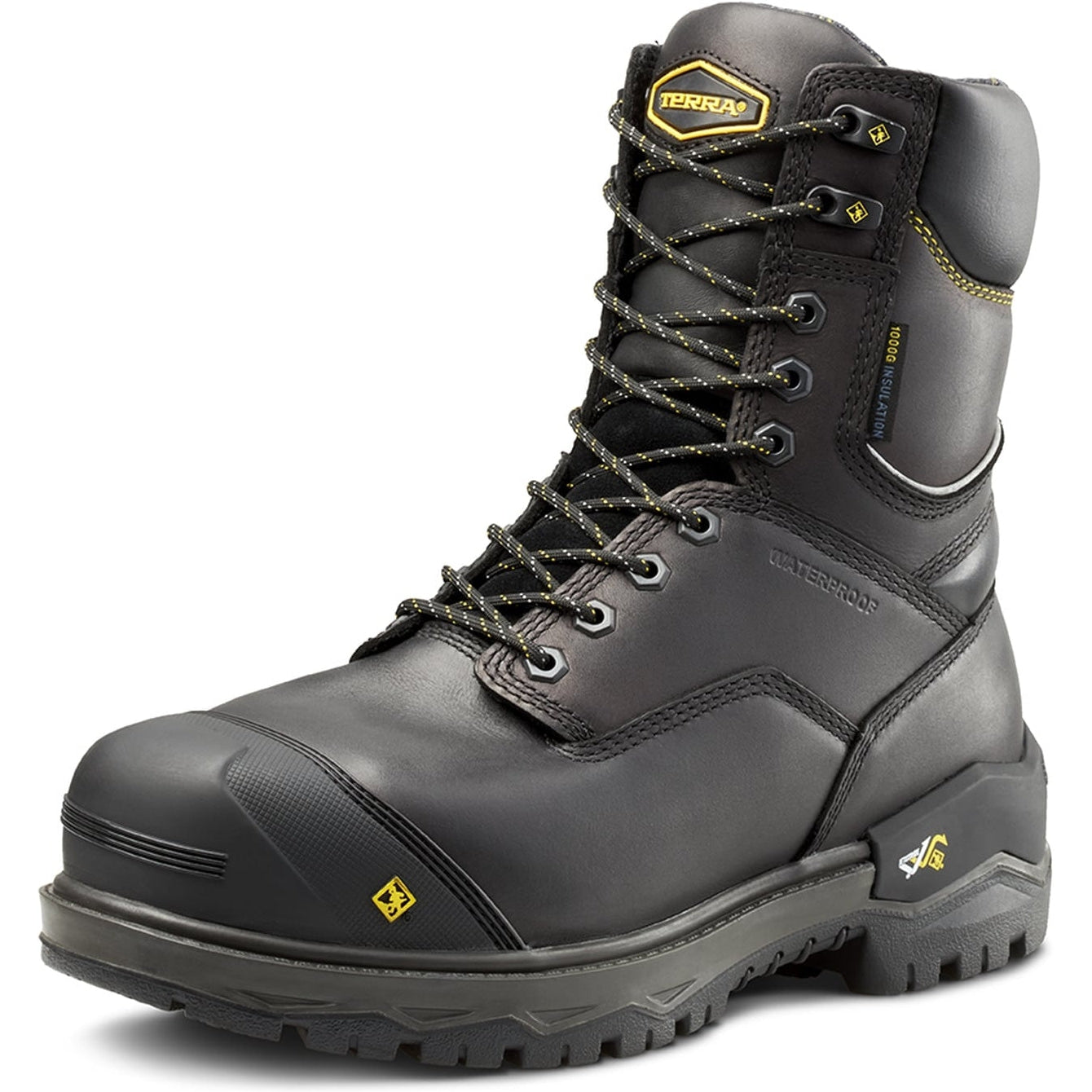 Terra Men's Gantry LXI 8" Nano Composite Toe Waterproof Work Boot -Black- 4TAXBK - Overlook Boots
