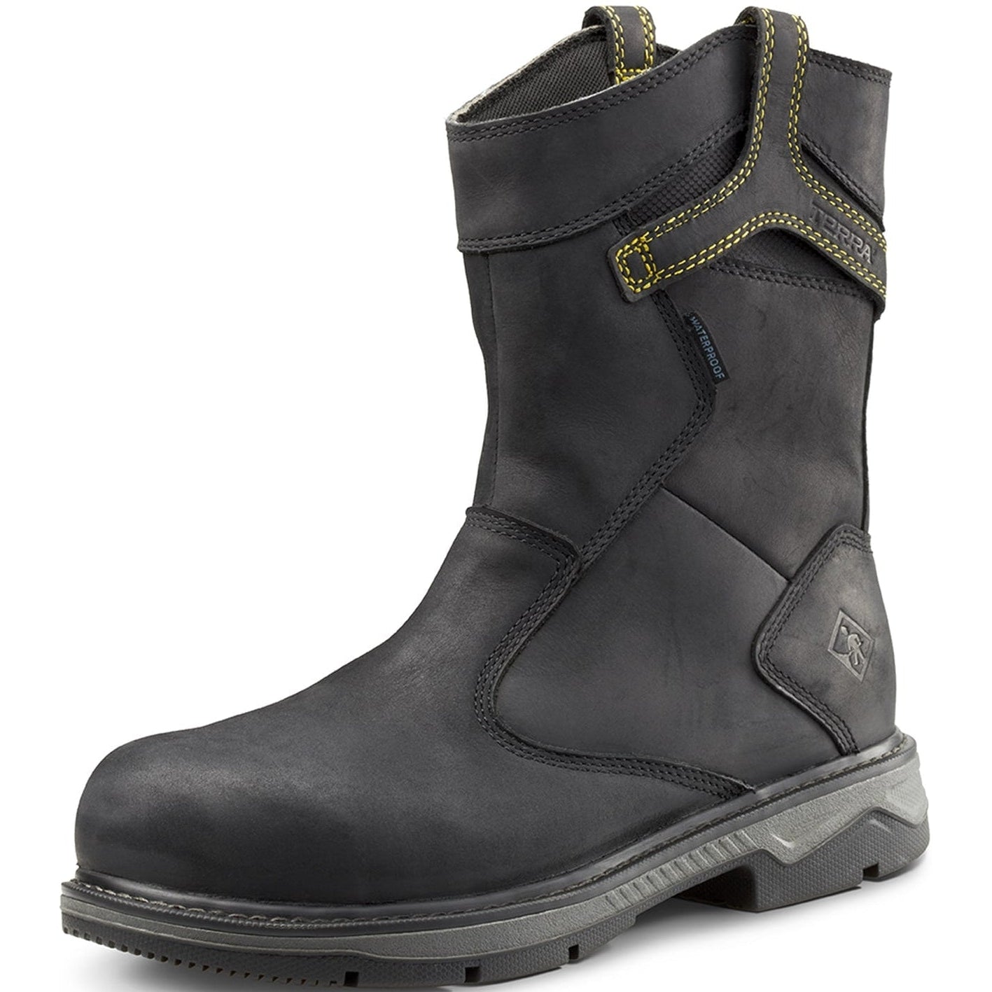 Terra Men's Patton Alloy Toe Waterproof Pull-On Safety Work Boot -Black- 4TCBBK - Overlook Boots