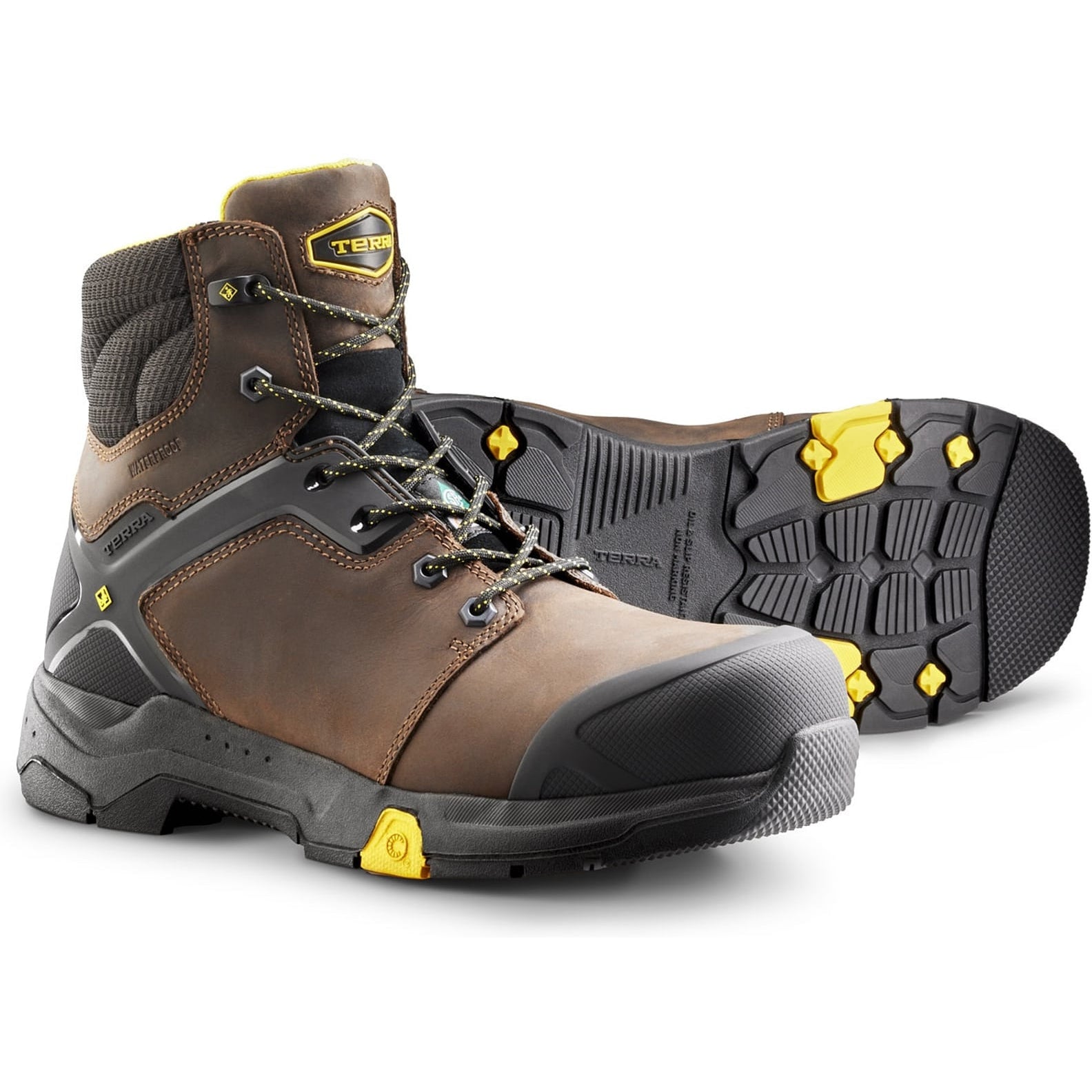 Terra Men's Carbine 6" Composite Toe Waterproof Safety Work Boot -Brown- 8395BN - Overlook Boots