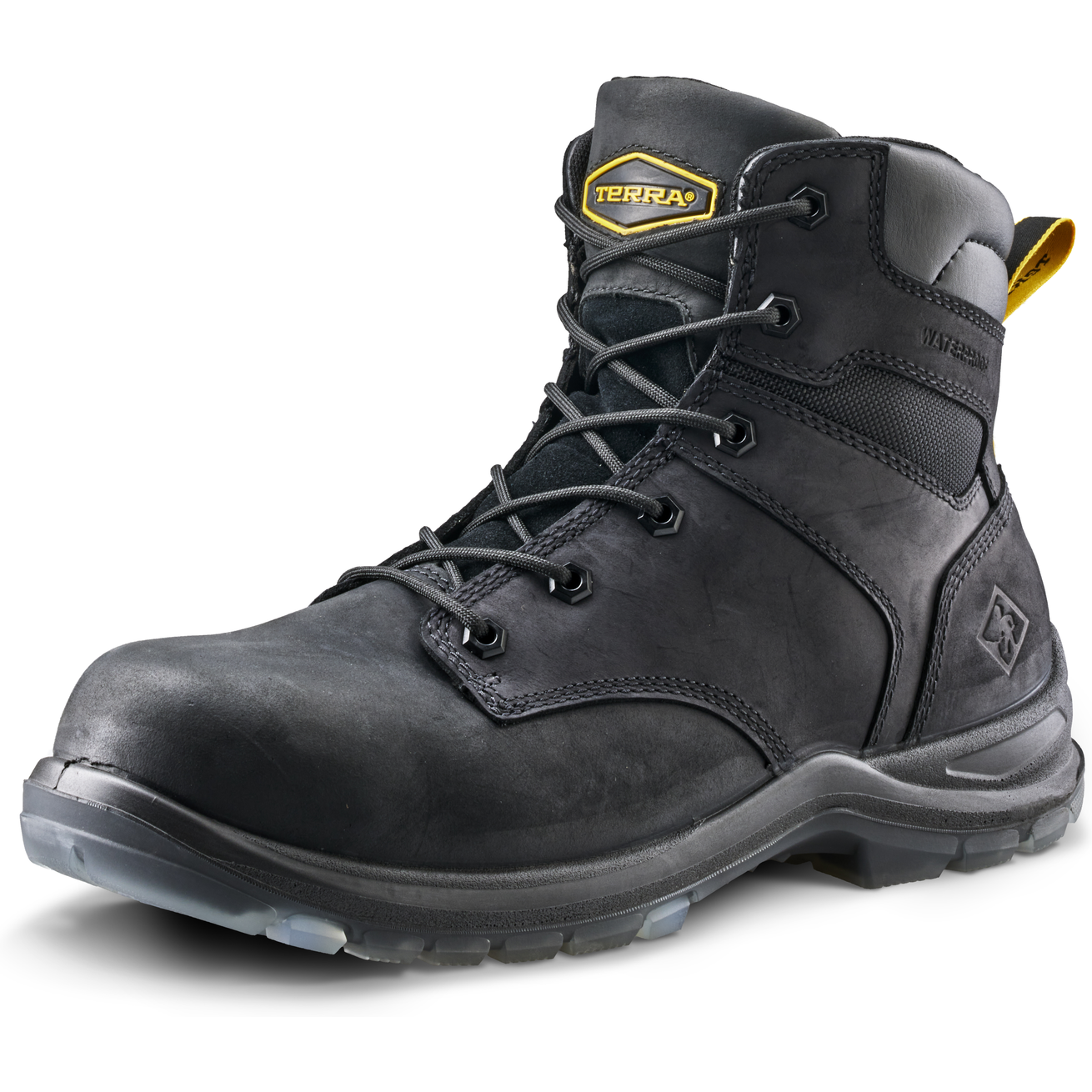 Terra Men's Byrne 6" Composite Toe Waterproof Safety Work Boot- Black- 839BBK - Overlook Boots