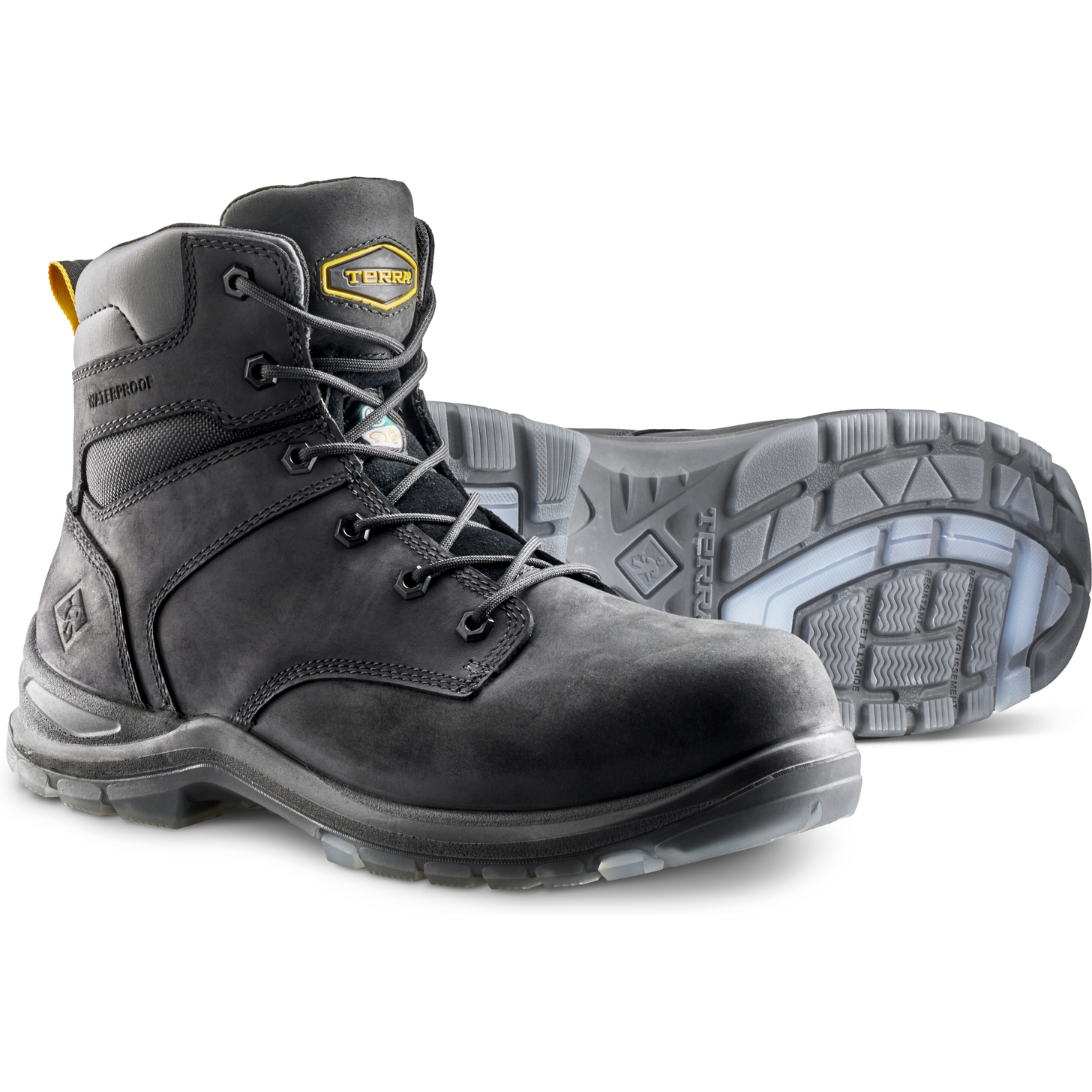 Terra Men's Byrne 6" Composite Toe Waterproof Safety Work Boot- Black- 839BBK - Overlook Boots
