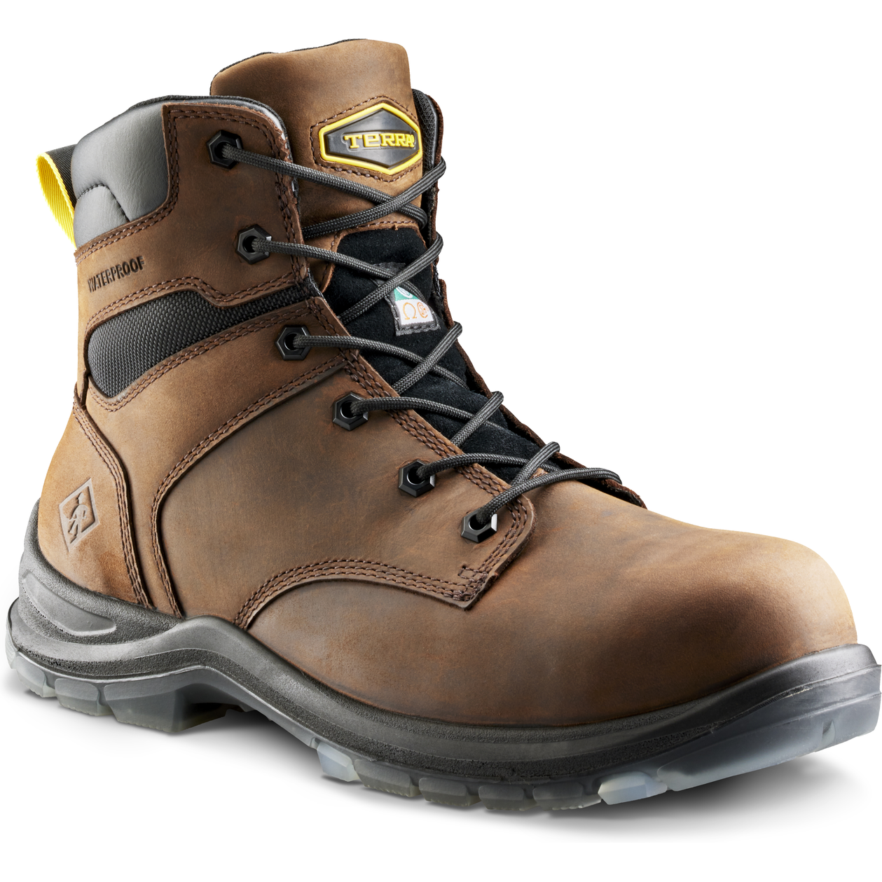 Terra Men's Byrne 6" Composite Toe Waterproof Safety Work Boot- Brown- 839BDB 3 / Wide / Dark Brown - Overlook Boots