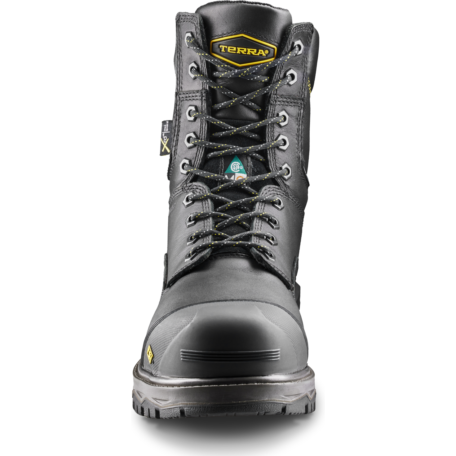 Terra Men's Gantry 8" Composite Toe Waterproof Met Guard Safety Work Boot- Black- 839CBK - Overlook Boots