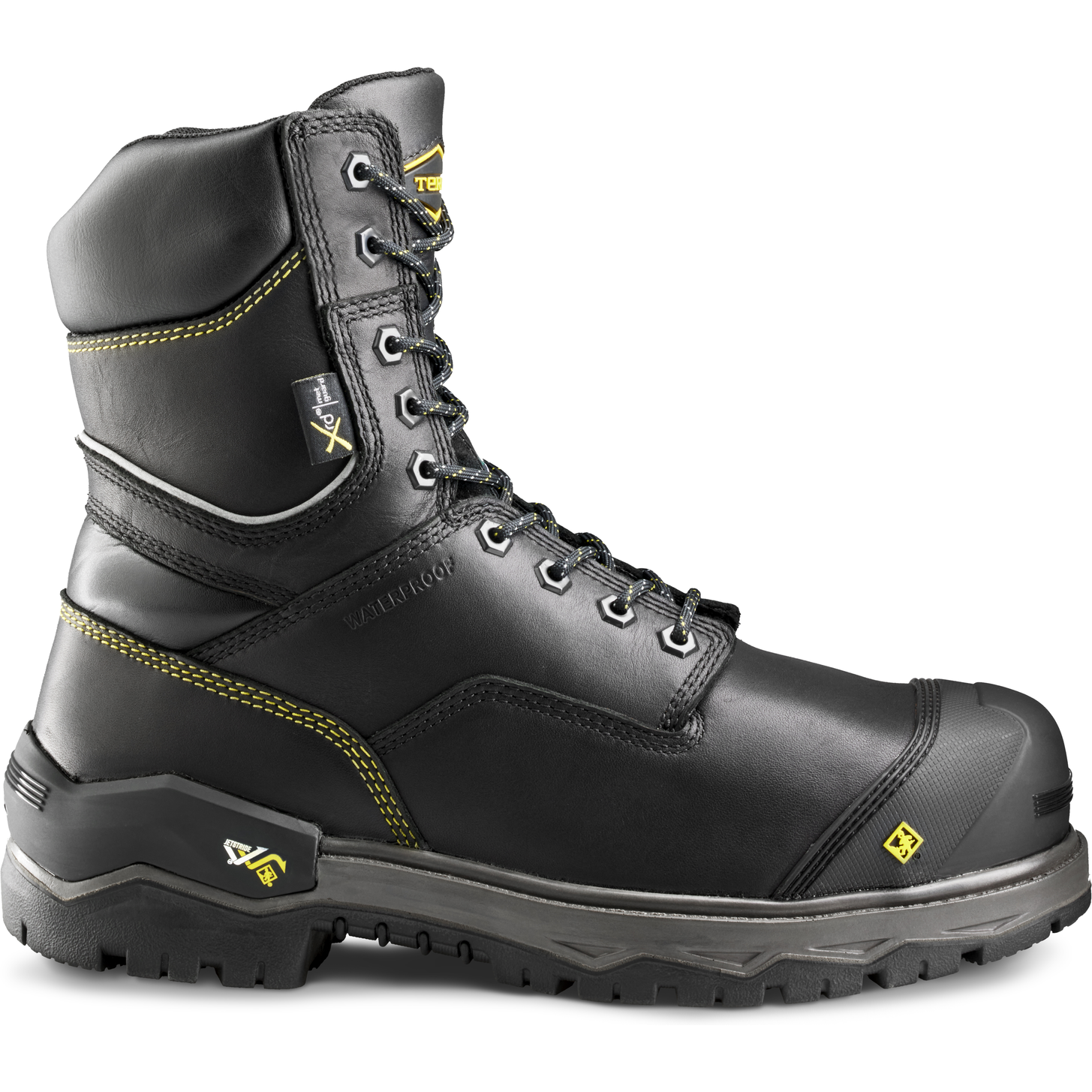 Terra Men's Gantry 8" Composite Toe Waterproof Met Guard Safety Work Boot- Black- 839CBK - Overlook Boots