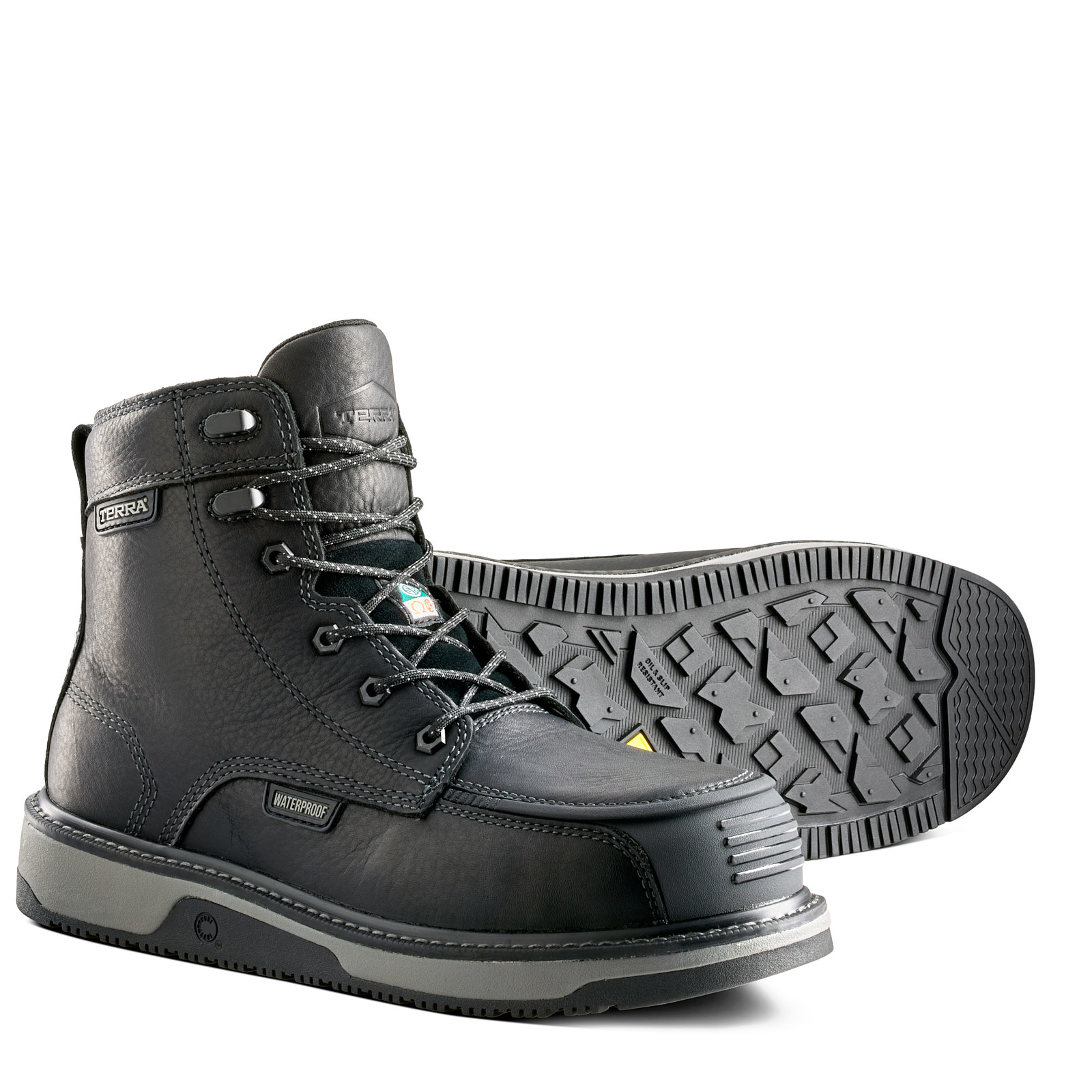 Terra Men's Ironstone 6" Composite Toe Waterproof Safety Work Boot- Black- 839GBK - Overlook Boots