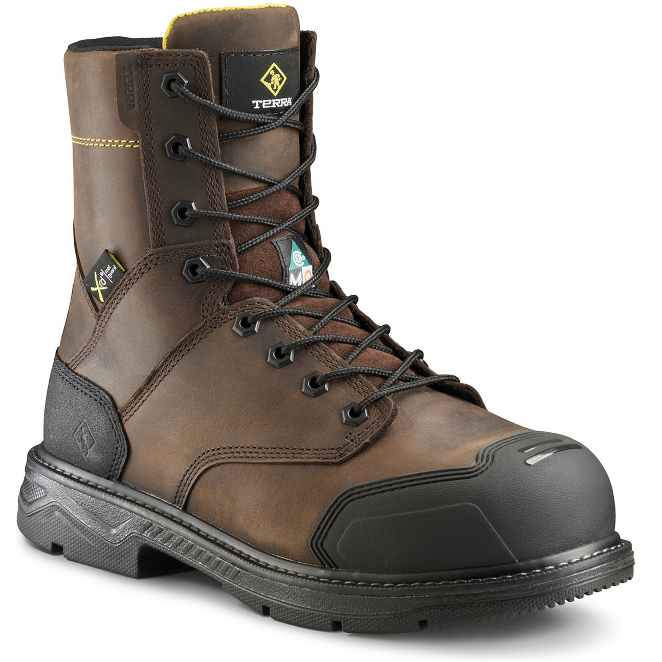 Terra Men's Patton 8" Alloy Toe Waterproof Met Guard Work Boot- Brown- 839KDB - Overlook Boots