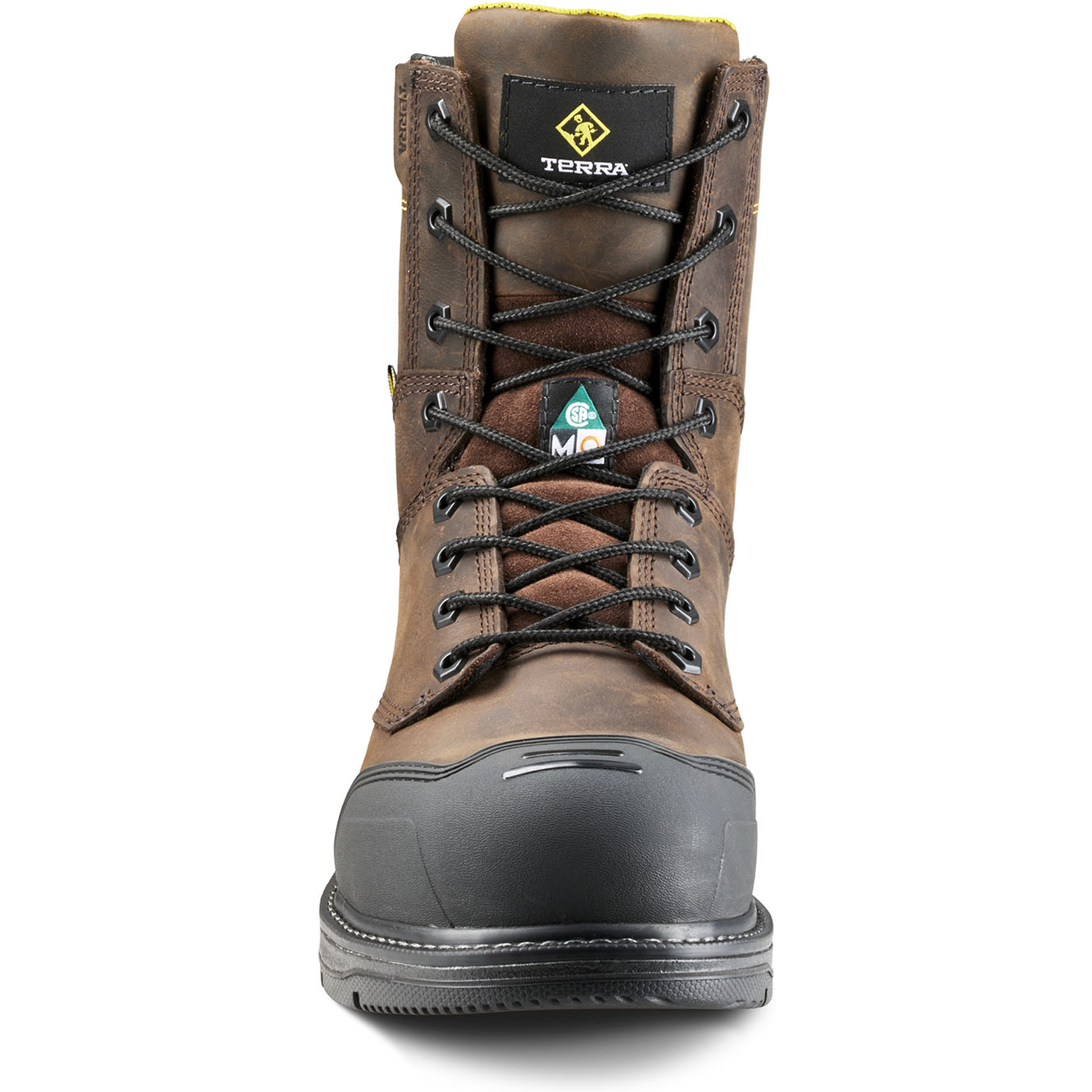 Terra Men's Patton 8" Alloy Toe Waterproof Met Guard Work Boot- Brown- 839KDB - Overlook Boots