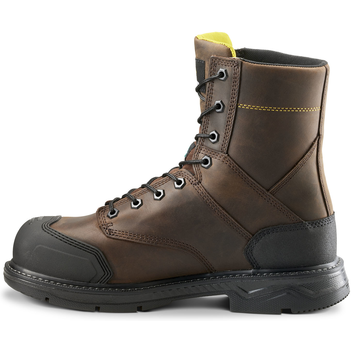 Terra Men's Patton 8" Alloy Toe Waterproof Met Guard Work Boot- Brown- 839KDB - Overlook Boots