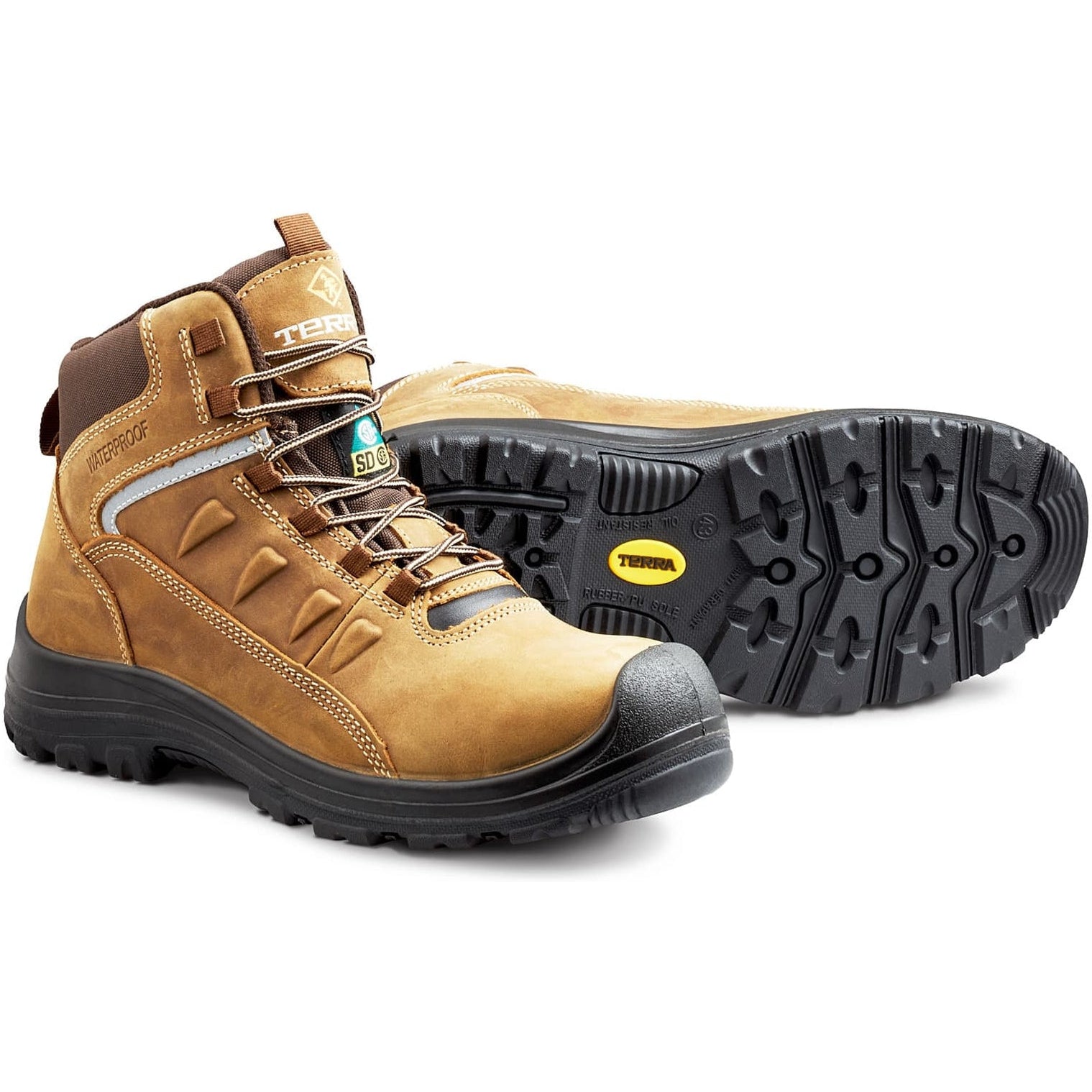 Terra Men's Findlay 6" Composite Toe Waterproof Safety Work Boot -Brown- R5204B - Overlook Boots