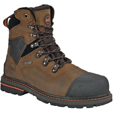 Hoss Men's Range 6" Composite Toe Waterproof Puncture Resistant Duty Boot - Brown 61110 7 / Medium / Brown - Overlook Boots