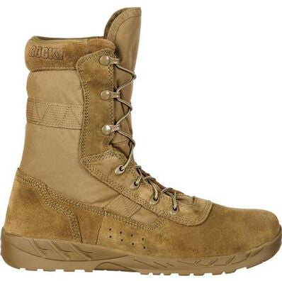 Rocky Men's C7 Lightweight Commercial 8" Soft Toe Military Boot- RKC065 3 / Medium / Brown - Overlook Boots