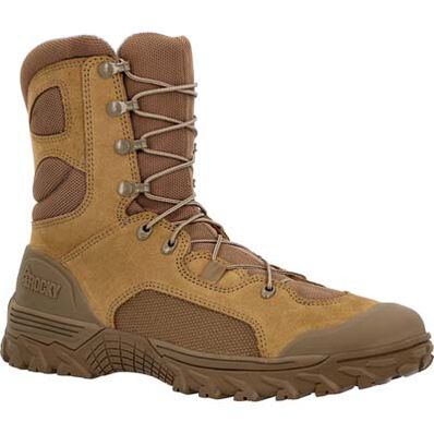 Rocky Men's Mountain Combat 8" Soft Toe Military Boot - Brown - RKC164 3.0 / Medium / Coyote Brown - Overlook Boots