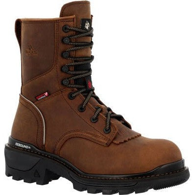 Rocky Men's Rams Horn 9" Composite Toe Waterproof Logger Work Boot - Horse- RKK0477 8 / Medium / Crazy Horse - Overlook Boots