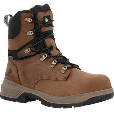 Rocky Men's Worksmart 8" Composite Toe Waterproof Slip Resistant Work Boot -Horse- RKK0482 7.0 / Medium / Crazy Horse - Overlook Boots
