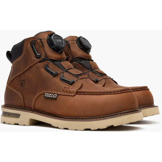 Rocky Men's Grindstone XTR 6” Waterproof BOA Work Boot - Brown - RKK0521 - Overlook Boots