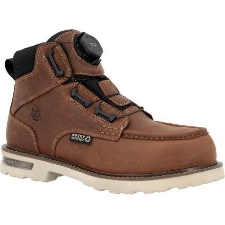 Rocky Men's Grindstone XTR 6" Comp Toe WP BOA Work Boot - Brown - RKK0521 7.0 / Medium / Brown - Overlook Boots