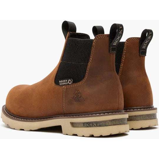 Rocky Women's Grindstone XTR 6” Waterproof Chelsea Work Boot- Brown- RKK0525 - Overlook Boots
