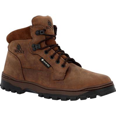 Rocky Men's Outback 6" Round Toe Waterproof Outdoor Hiking Boot - Brown - RKS0683 7 / Medium / Light Brown - Overlook Boots