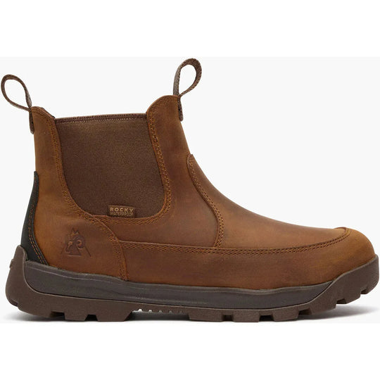 Rocky Men's Backlands 6" Waterproof Outdoor Chelsea Work Boot- Brown- RKS0721 - Overlook Boots