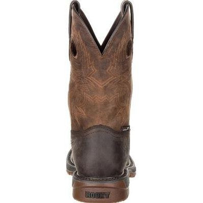 Rocky Men's Original Ride 11" Square Toe Waterproof Western Boot -Brown- RKW0234 - Overlook Boots
