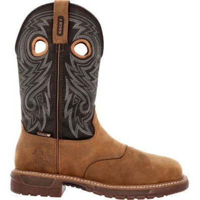 Rocky Men's Original Ride 11" Composite Toe Waterproof Western Work Boot -Brown- RKW0391 - Overlook Boots