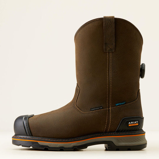 Ariat Men's Stump Jumper BOA Composite Toe Waterproof Work Boot- Coffee- 10048061 7.0 / Medium / Brown - Overlook Boots