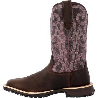 Rocky Women's Rosemary 11" Square Toe Waterproof Western Work Boot -Brown- RKW0422 - Overlook Boots
