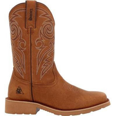 Rocky Men's Monocrepe 12" Square Toe Western Boot -Cognac- RKW0433 - Overlook Boots