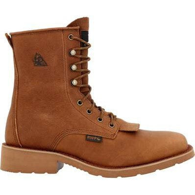 Rocky Men's Monocrepe 8" Square Toe Waterproof Western Boot -Cognac- RKW0436 - Overlook Boots