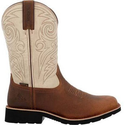 Rocky Men's Monocrepe 12" Soft Toe Waterproof Western Classic Boot- Brown- RKW0440 7 / Medium / Brown - Overlook Boots