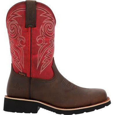 Rocky Women's Monocrepe 11" Square Toe Waterproof Western Work Boot -Magenta- RKW0455 - Overlook Boots