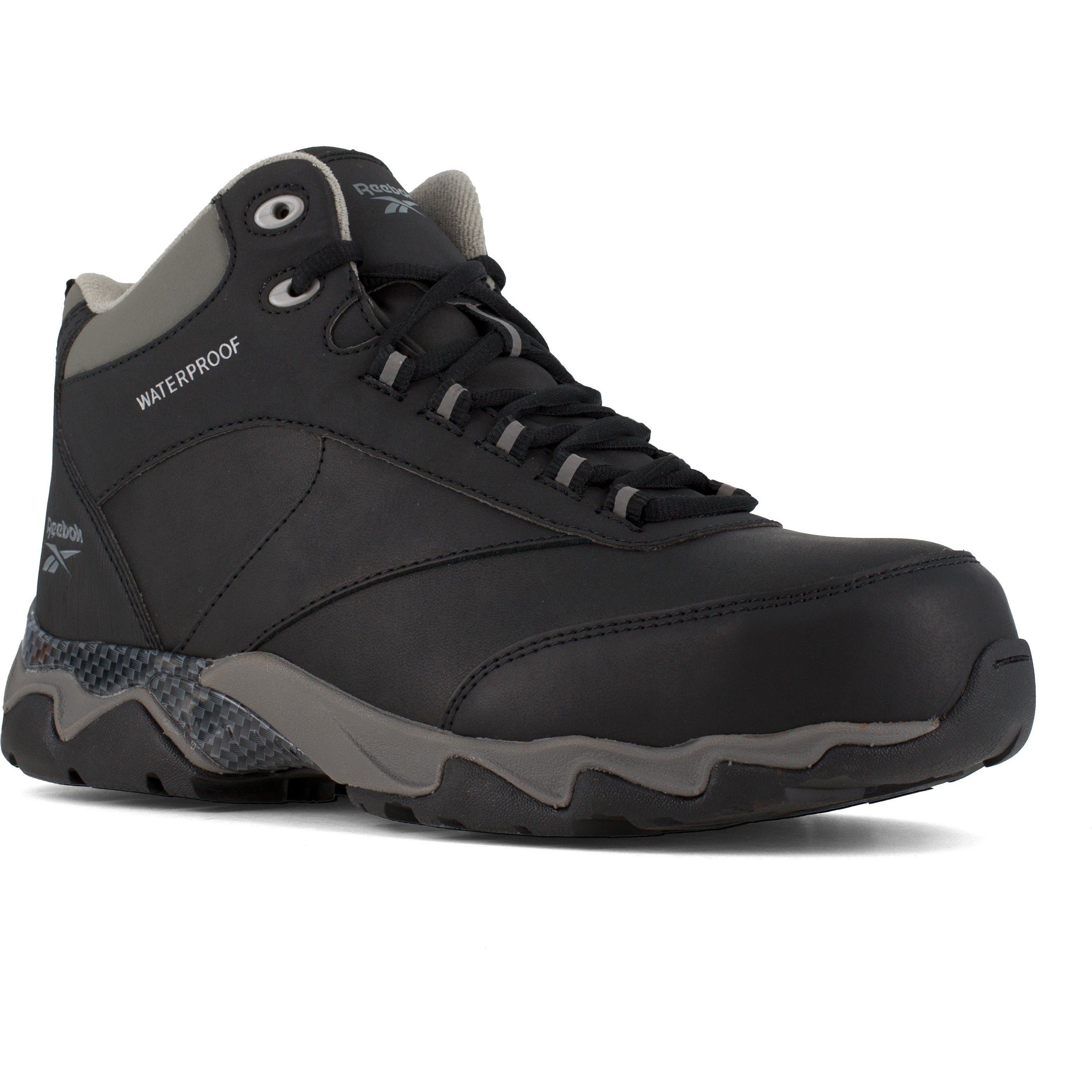 Reebok Men's Beamer Composite Toe Waterproof Athletic Work Boot- Black- RB1068 6 / Medium / Black - Overlook Boots