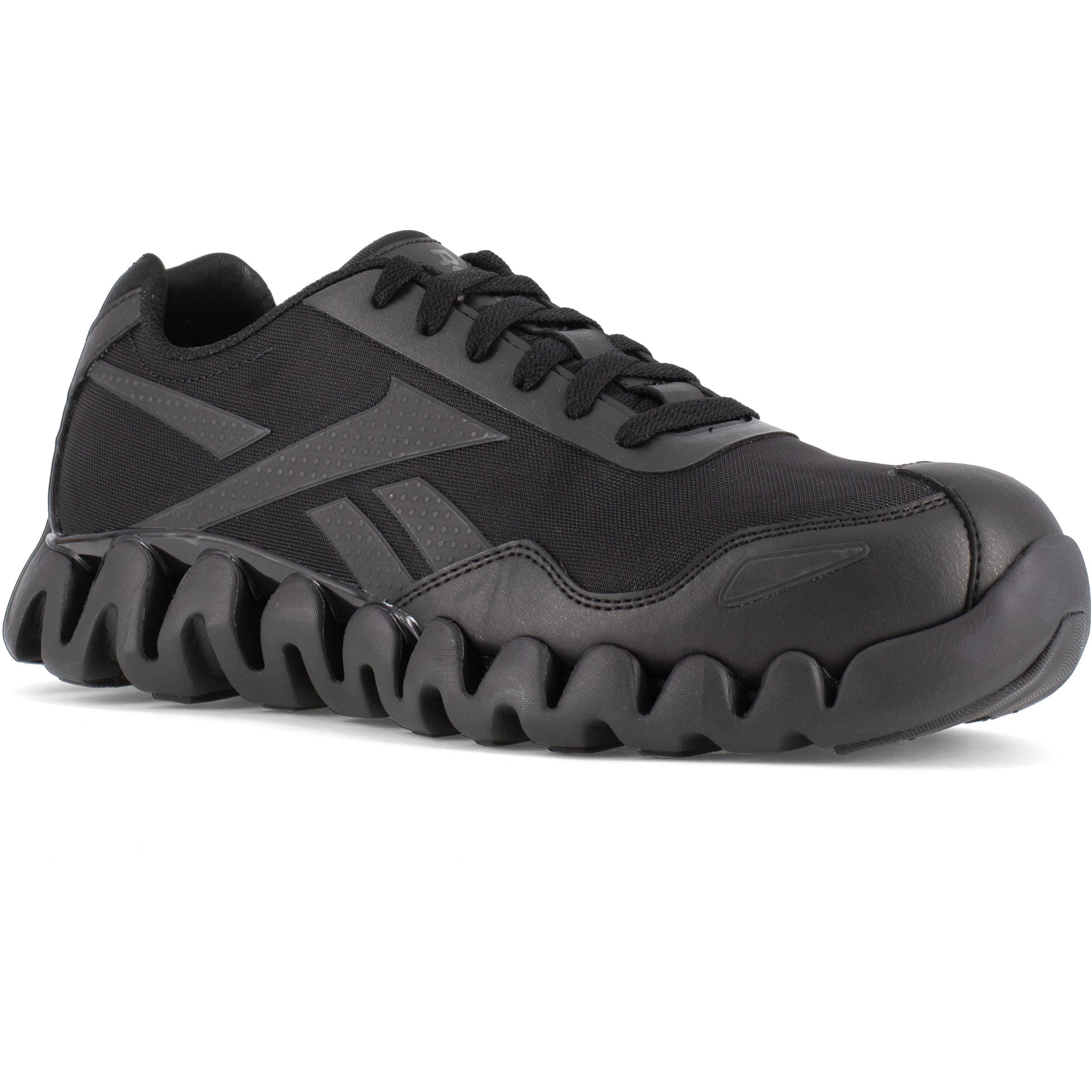 Reebok Men's Zig Pulse Composite Toe Athletic Work Shoe- Black- RB3019 4 / Medium / Black - Overlook Boots