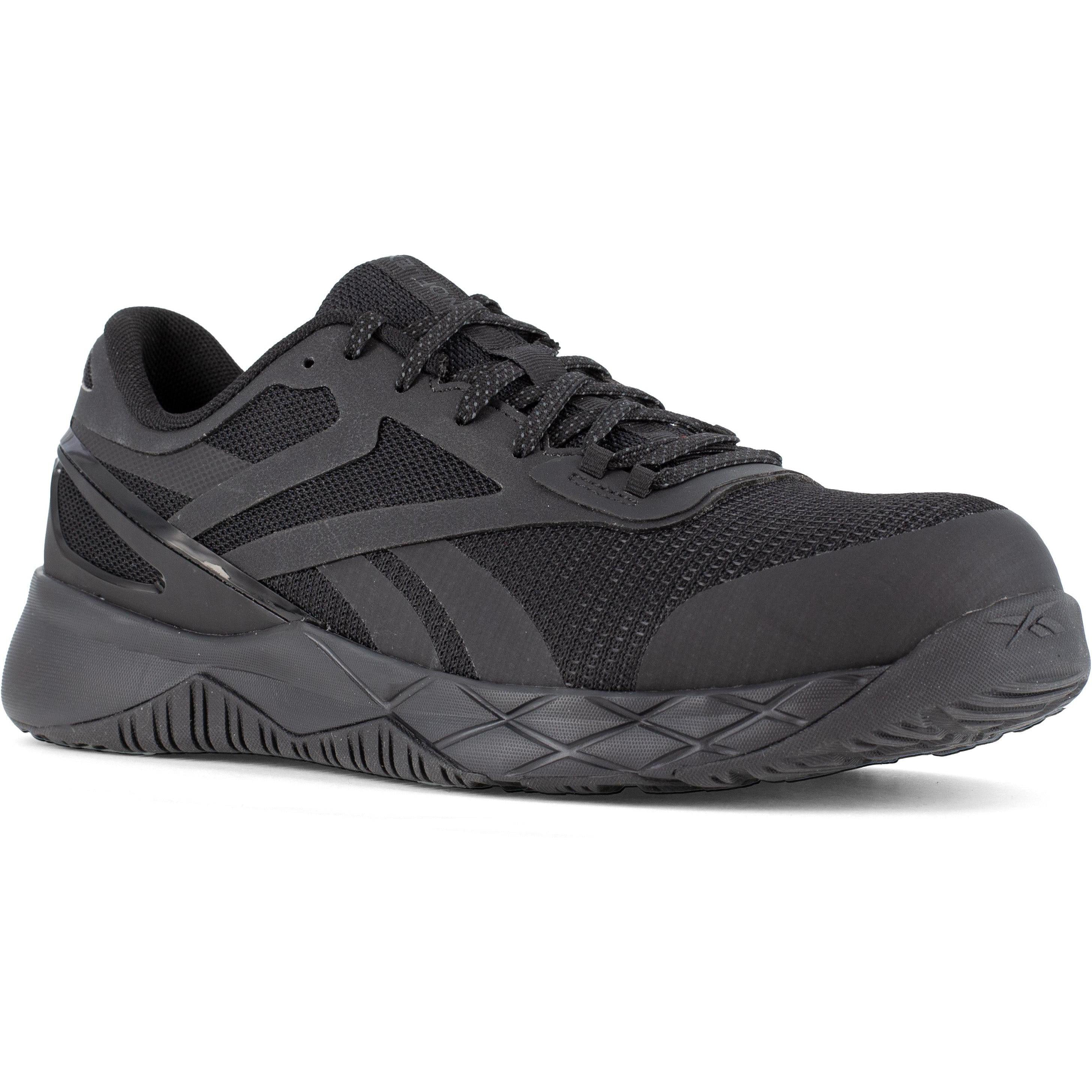 Reebok Men's Nanoflex TR Composite Toe Athletic Work Shoe- Black- RB3315 3 / Medium / Black - Overlook Boots