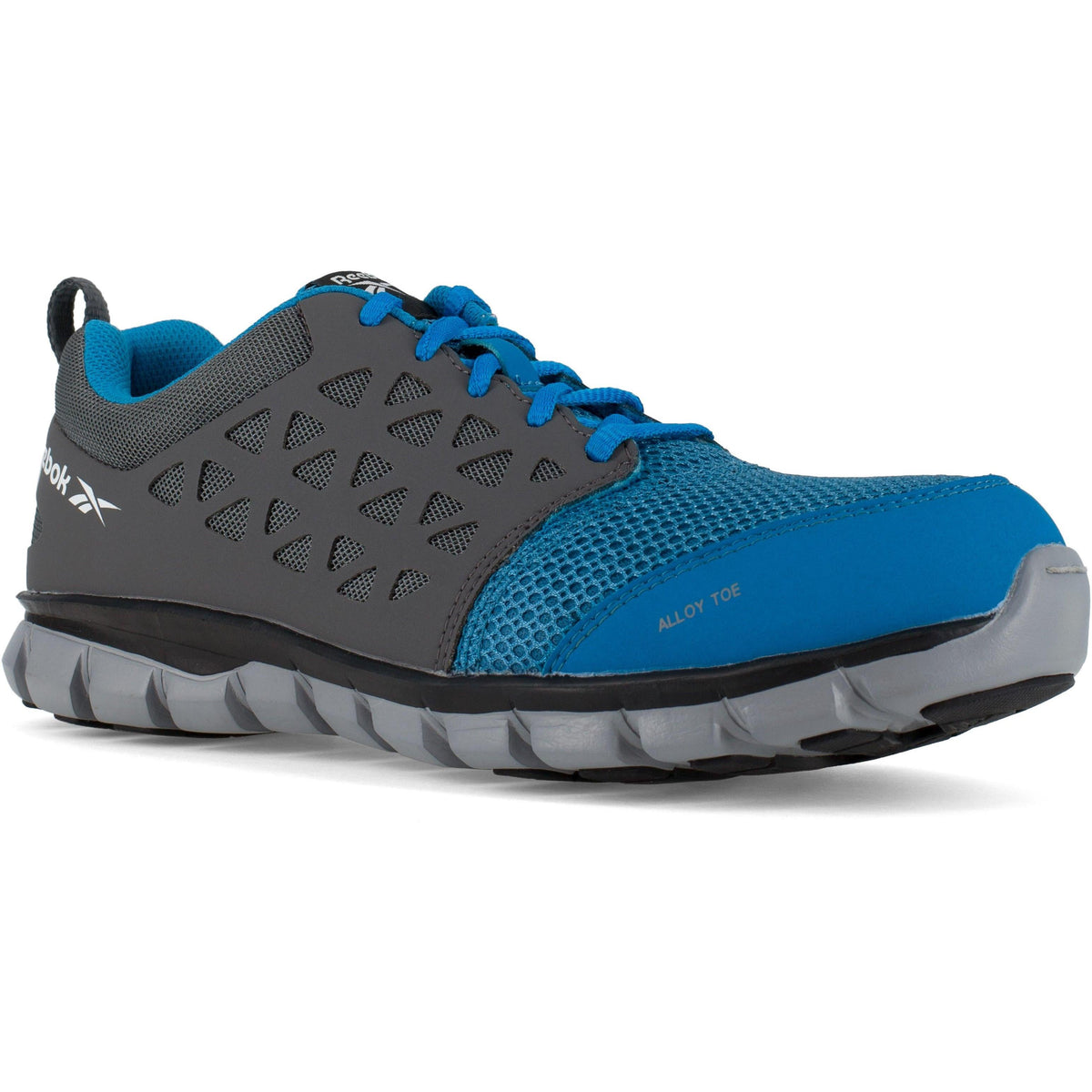 Reebok Women's Sublite Cushion Alloy Toe Athletic Work Shoe - Blue - RB044 6 / Medium / Black - Overlook Boots