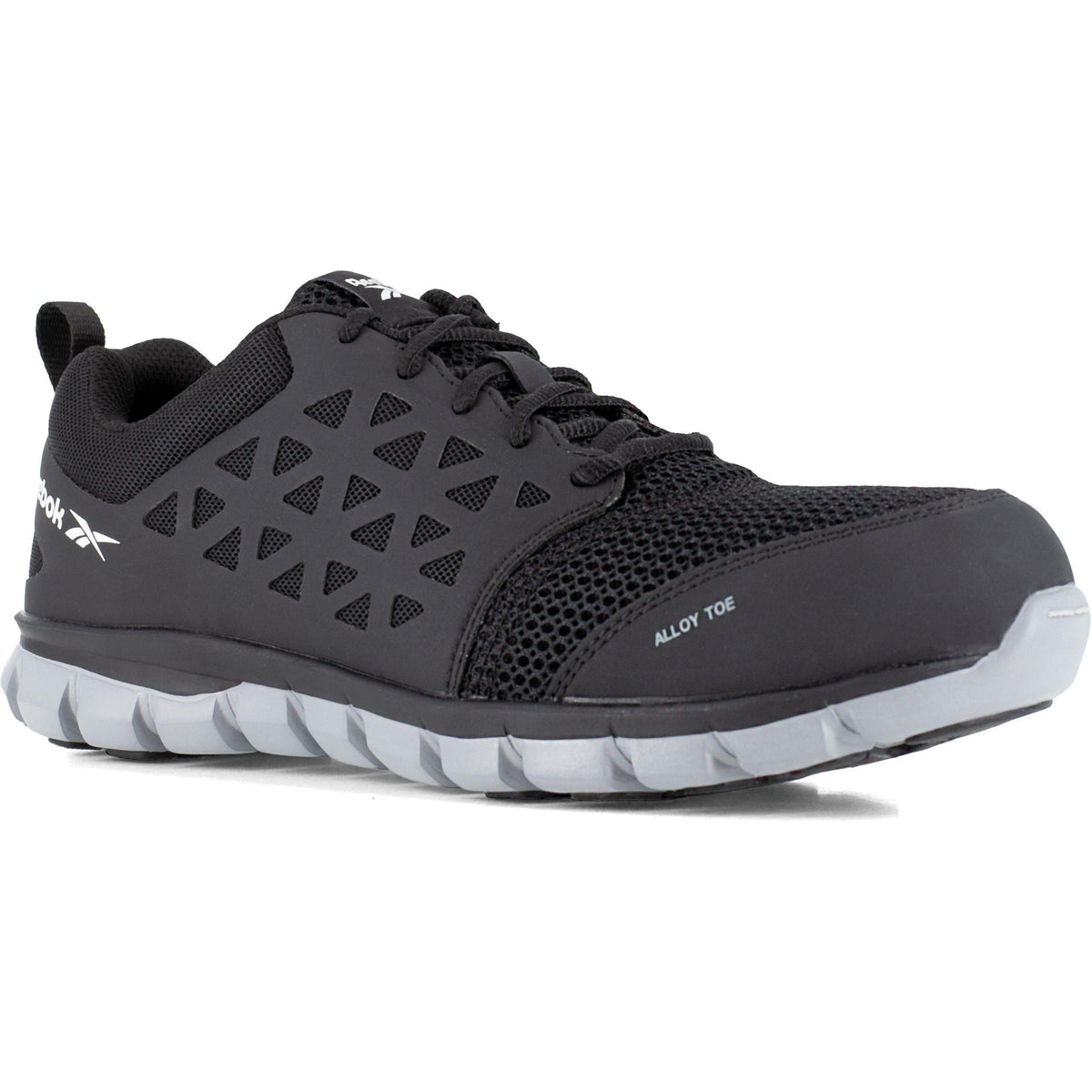 Reebok Women's Sublite Cushion Alloy Toe Athletic Work Shoe - Black - RB041 4 / Medium / Black - Overlook Boots