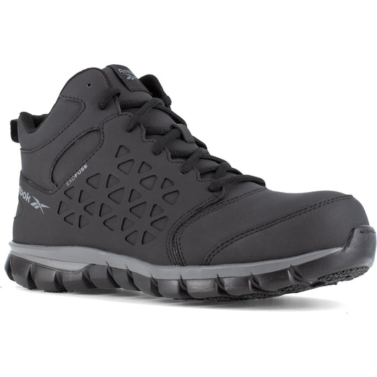 Reebok Men's Sublite Cushion Comp Toe Mid Cut Athletic Work Shoe - Black - RB4060 4.0 / Medium / Black - Overlook Boots