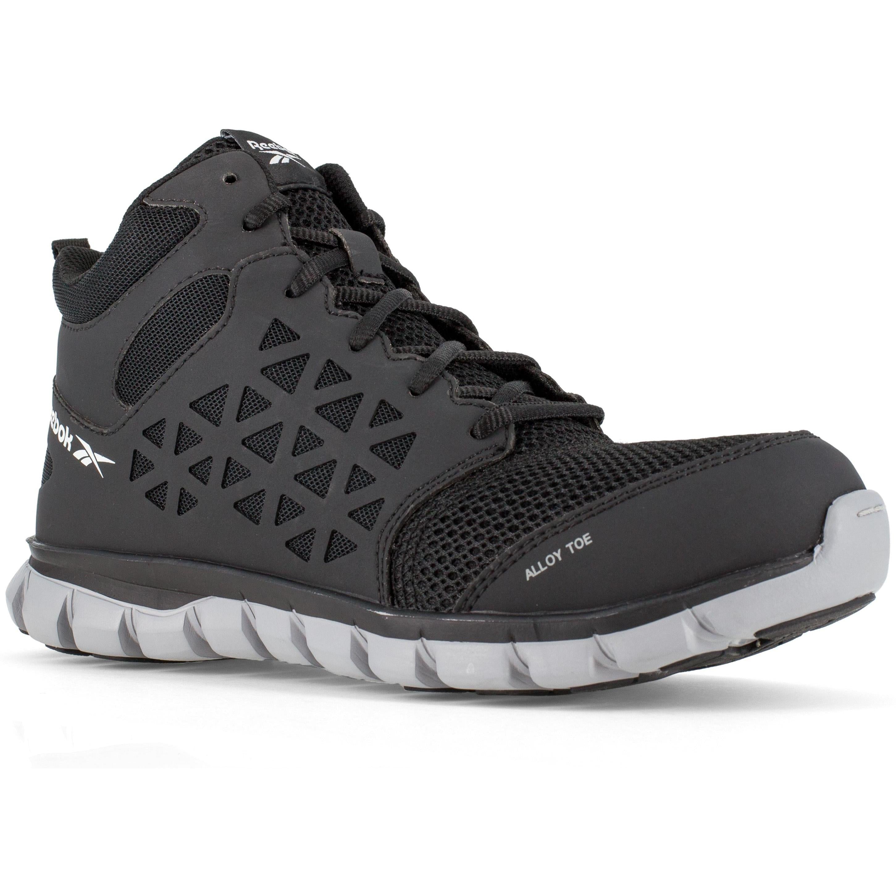 Reebok Men's Sublite Cushion Alloy Toe Athletic Work Shoe- Black- RB4141 4 / Medium / Black - Overlook Boots