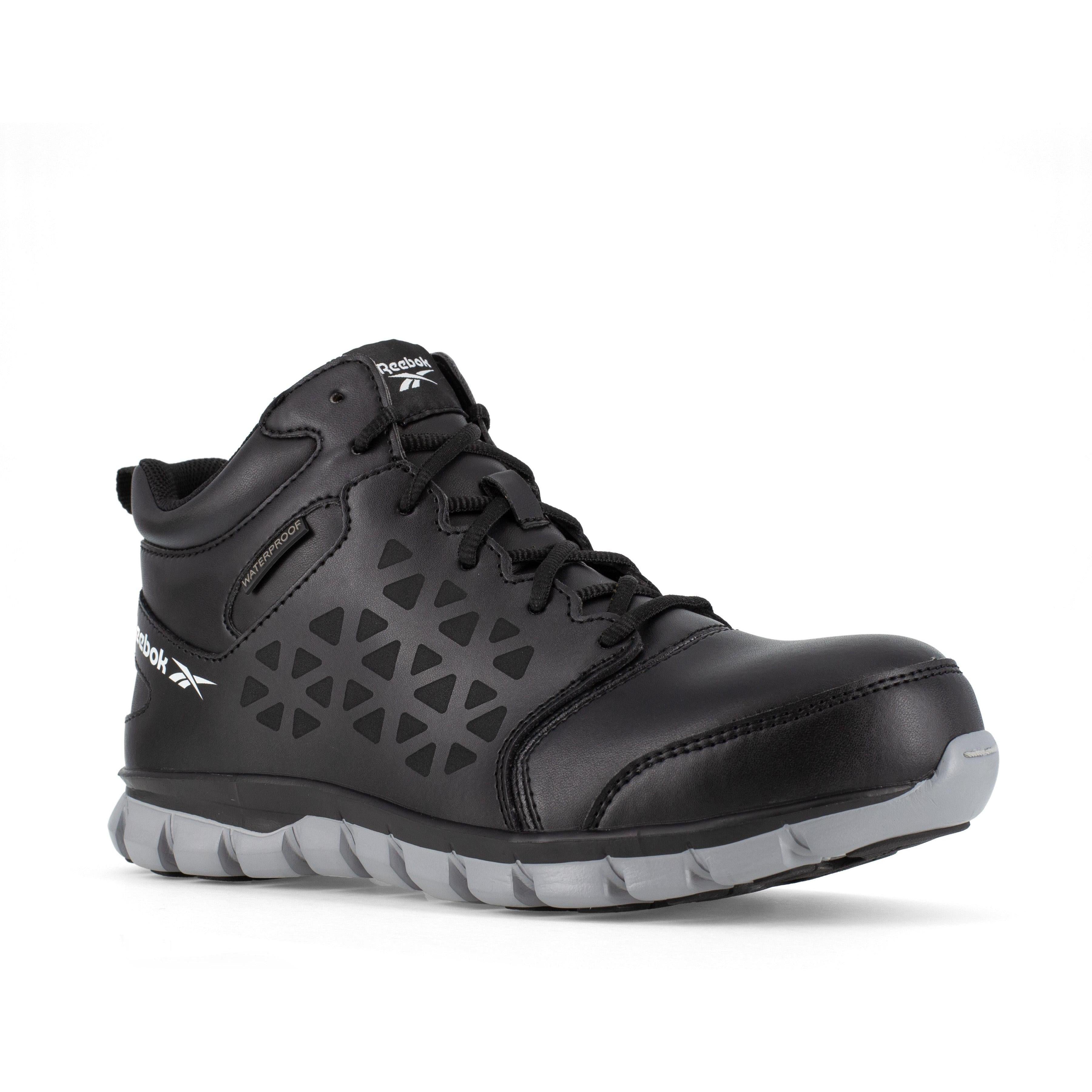 Reebok Men's Sublite Cushion Composite Toe Waterproof Athletic Work Shoe - Black - RB4144 4 / Medium / Black - Overlook Boots