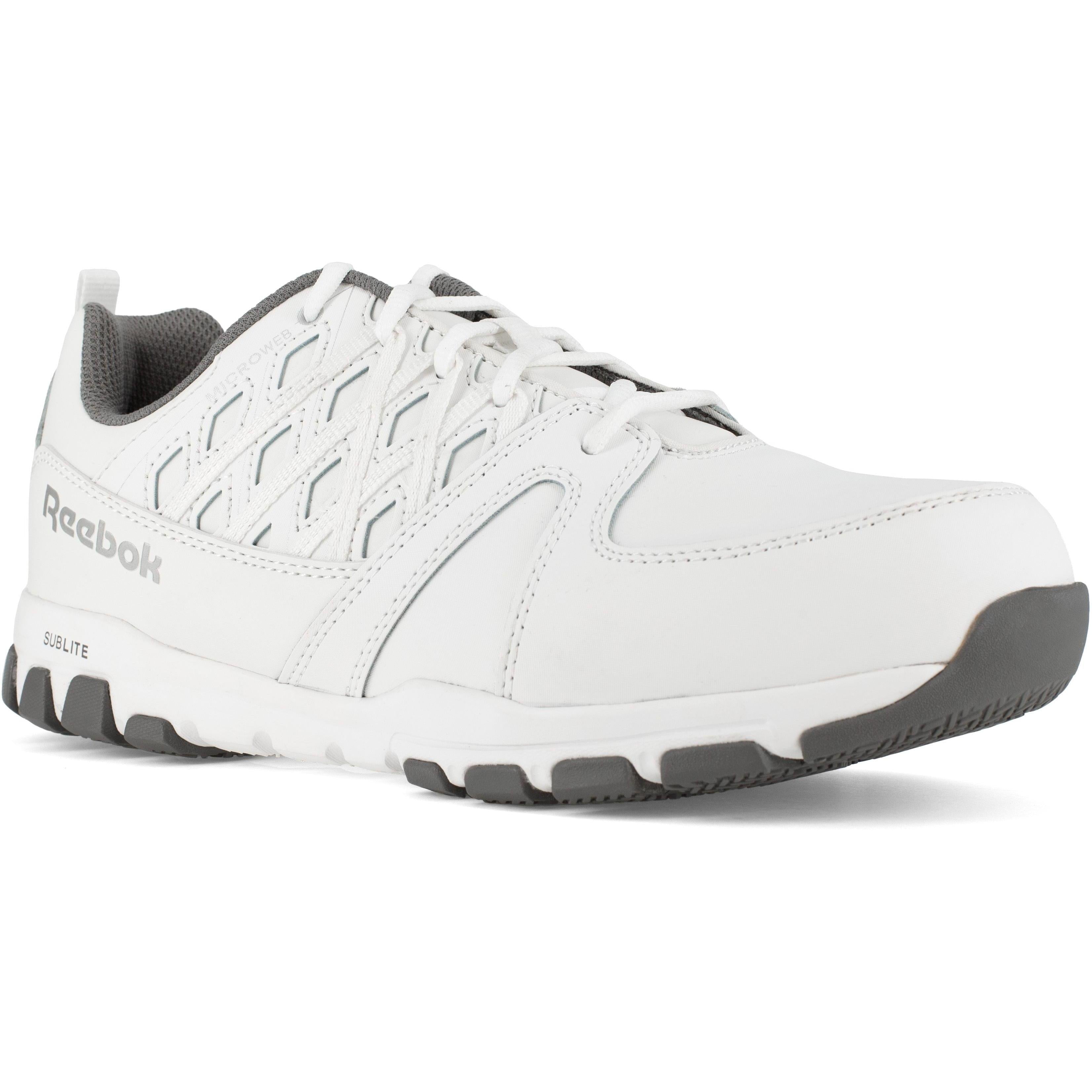 Reebok Men's Sublite Steel Toe Athletic Work Shoe - White - RB4443 4.0 / Medium / White - Overlook Boots