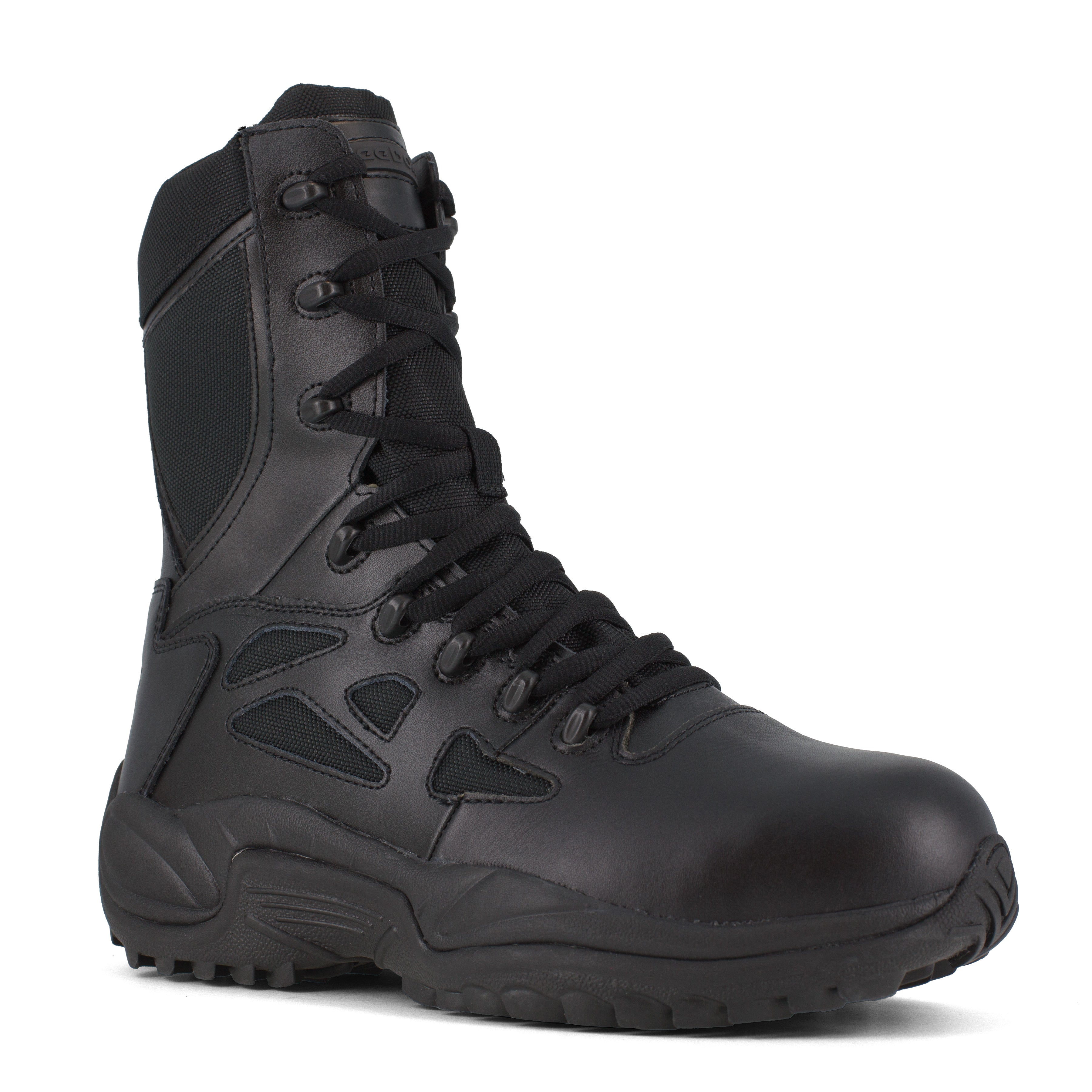 Reebok Women's Rapid Response RB 8" Composite Toe Stealth Duty Work Boot - Black - RB874 6 / Medium / Black - Overlook Boots
