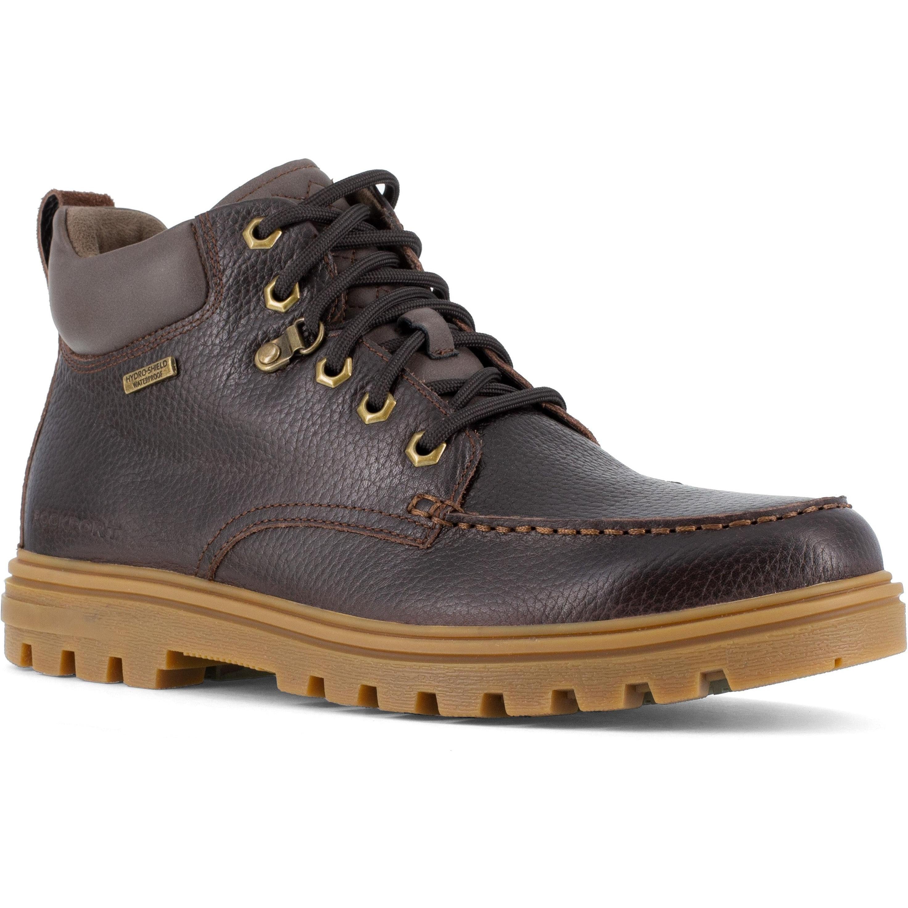 Rockport Men's Mocassin Alloy Toe Waterproof Slip Resist Work Boot - Brown - RK6710