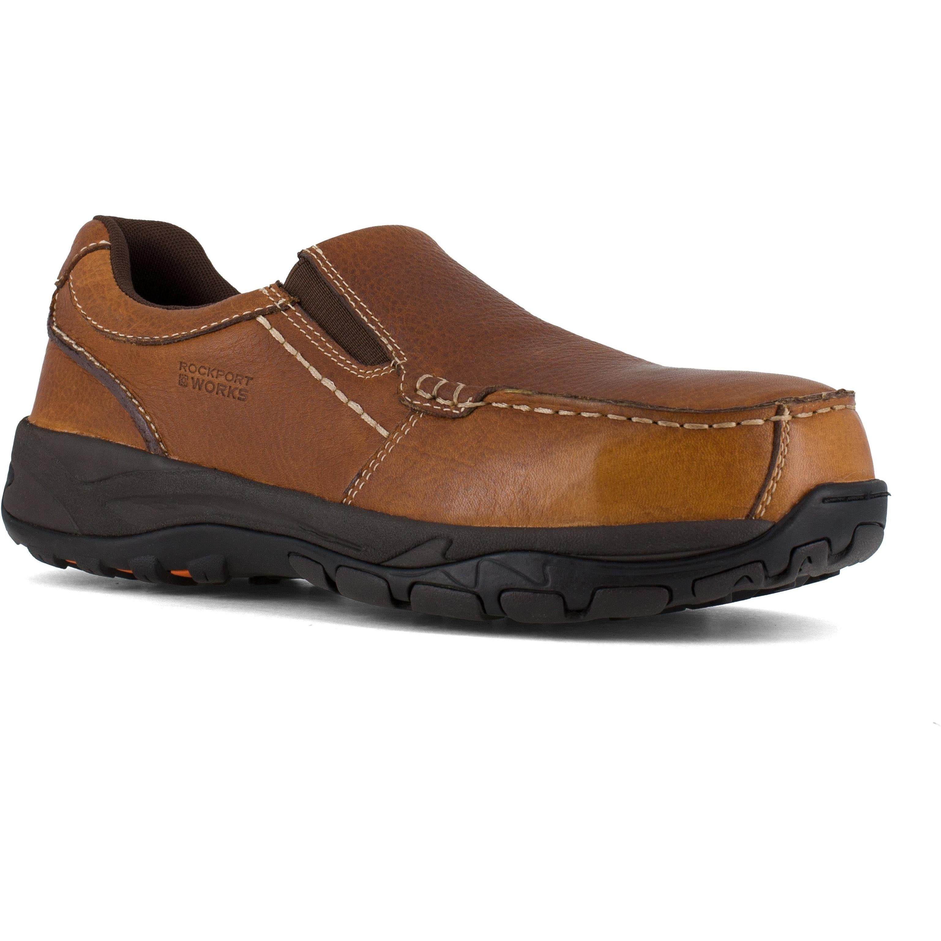 Rockport Men's Twin Gore Moc Toe Slip On Casual Work Shoe - Brown - RK6748